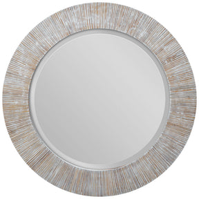 Repose Round Mirror Whitewash - Silver by Uttermost - View 1