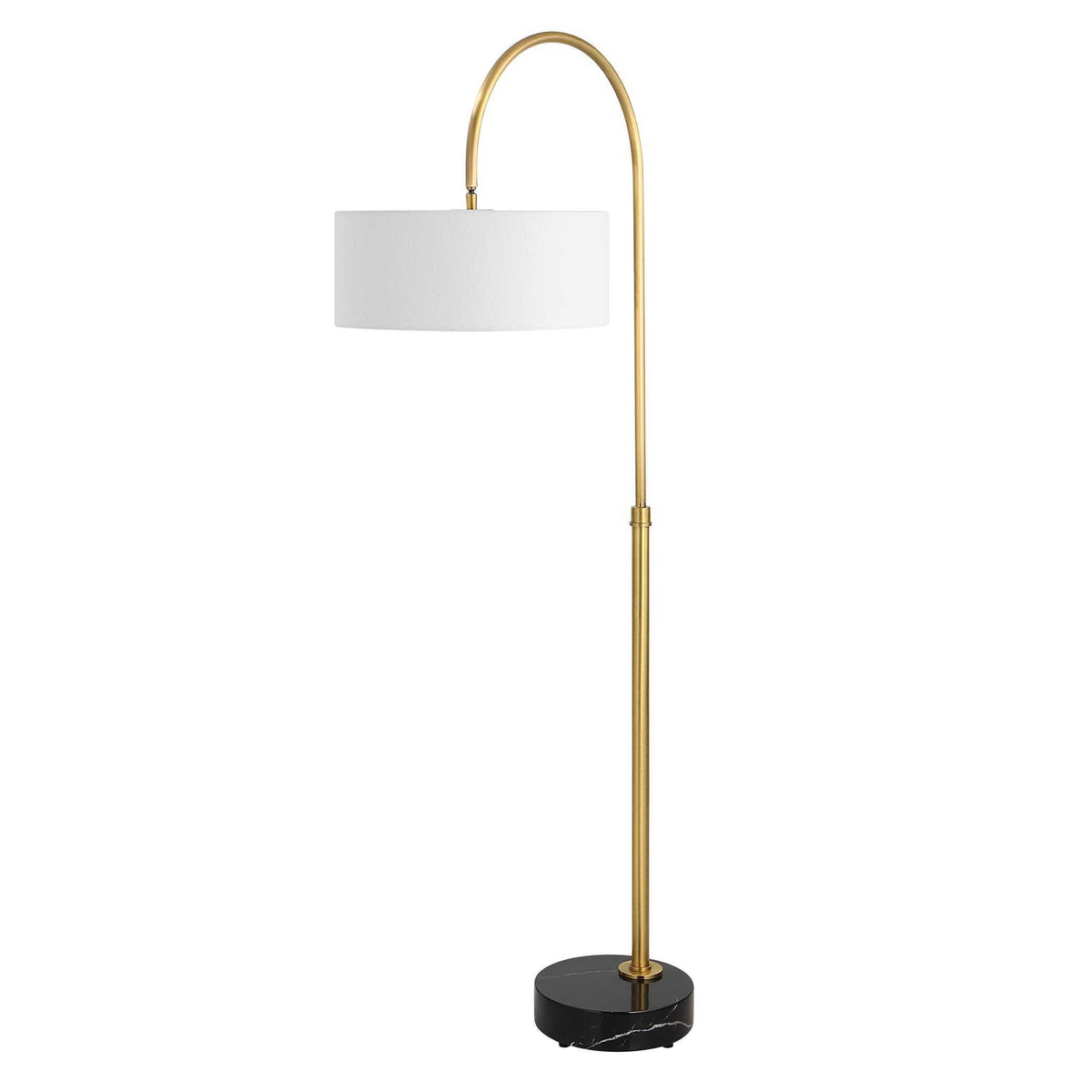 Huxford Brass Arch Floor Lamp - Yellow by Uttermost - View 4