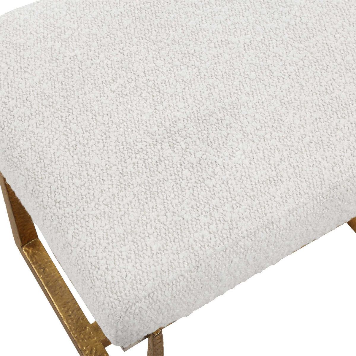 Midas Small Bench - Gold / White by Uttermost - View 6