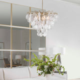 Goccia 6 Light Tear Drop Glass Pendant White - Gold by Uttermost - View 9