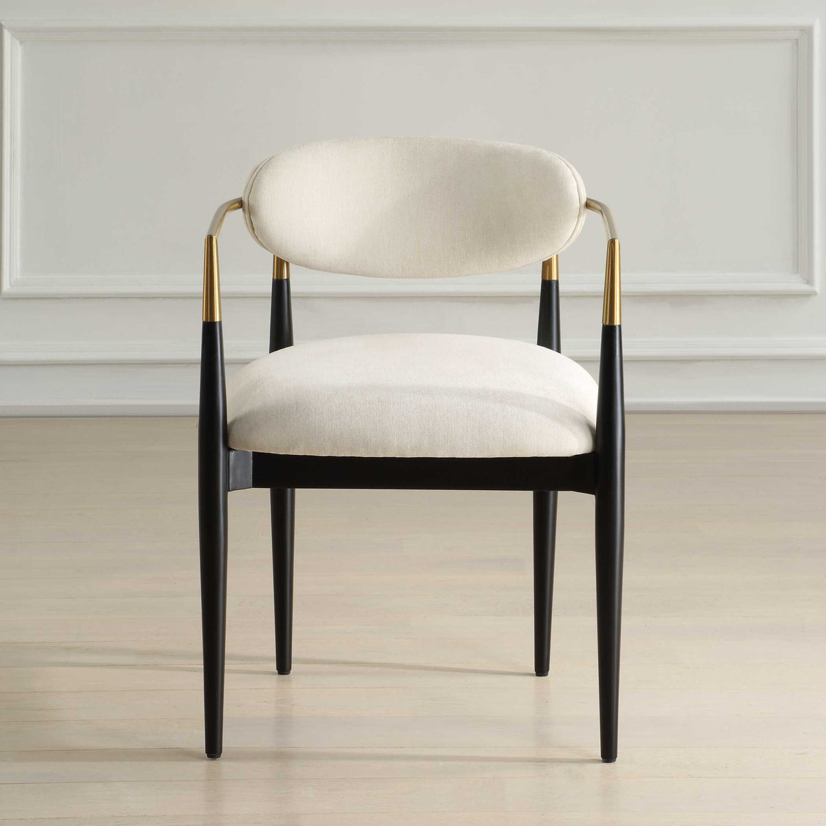 Moxie Dining Arm Chair - Black / White by Uttermost - View 2