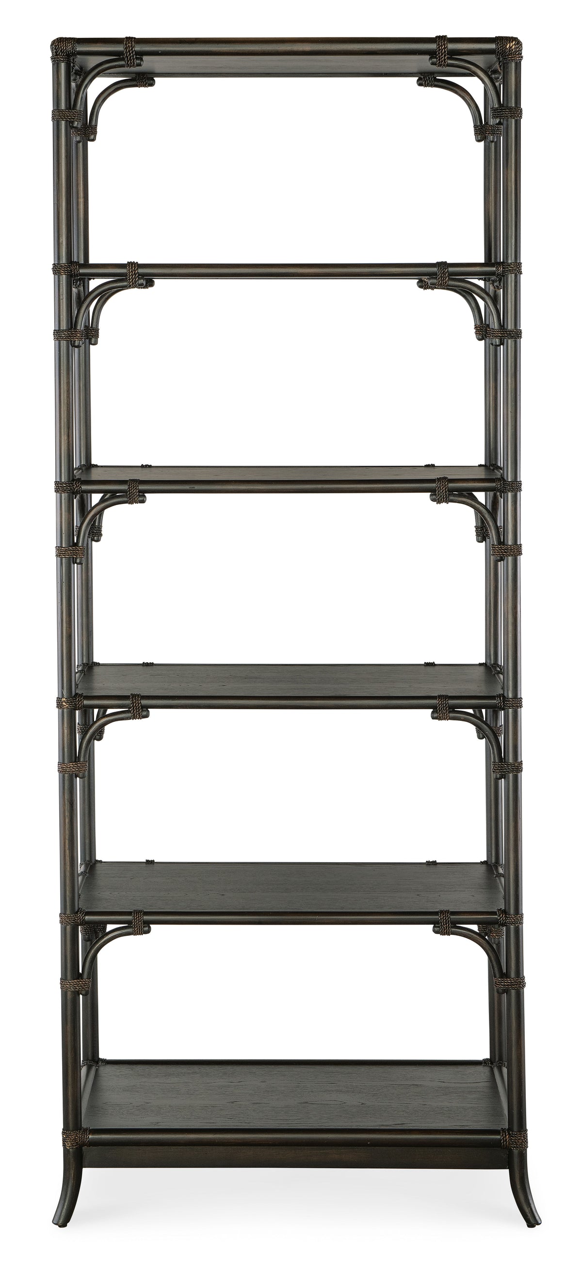 Retreat Pole Rattan Bookcase - Black by Hooker Furniture - View 3