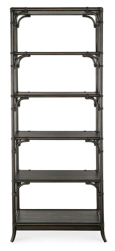 Retreat Pole Rattan Bookcase - Black by Hooker Furniture - View 3