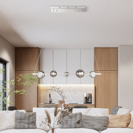 Orbis Linea Chandelier // Polish Nickel  | Finesse - Home Elegance USA