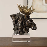Moose Bust Bronze Sculpture by Uttermost - View 3
