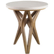 Marnie Limestone Side Table White & Light Brown - White / Light Brown by Uttermost - View 1