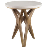 Marnie Limestone Side Table White & Light Brown - White / Light Brown by Uttermost - View 1