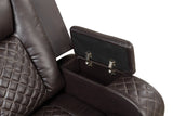 Benz LED & Power Reclining 2 Pc Set Made With Faux Leather in Brown | Home Elegance USA