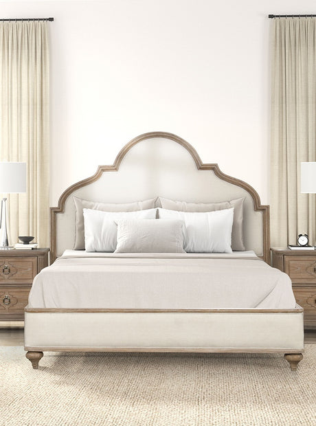 Rustic Oak 3pc Eastern King Size Bed 2x Nightstands w USB Solid wood Unique Legs Bedroom Furniture Traditional Look Upholstered Bedframe - sold by Home Elegance USA