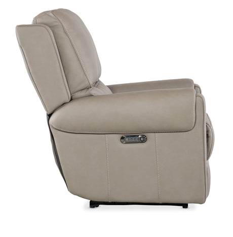 Somers Power Recliner With Power Headrest - Light Gray by Hooker Furniture - View 6