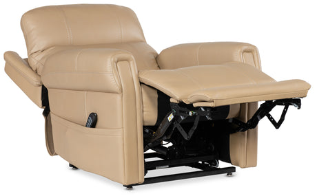 Carroll Power Recliner With Power Headrest, Lumbar & Lift - Beige by Hooker Furniture - View 8