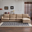 130 in. oversize 5-Piece L Shaped Modular Free Combination Sectional Velvet Sofa Couch with Ottoman for Living Room and Spacious Space, Nomad - sold by Home Elegance USA