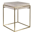 Inda Modern Accent Table Beige & Gold - Beige / Yellow by Uttermost - View 1