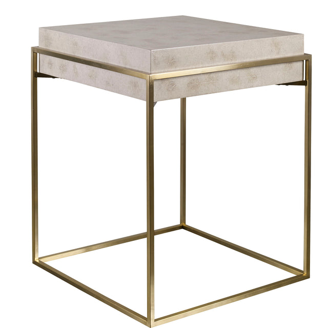 Inda Modern Accent Table Beige & Gold - Beige / Yellow by Uttermost - View 1