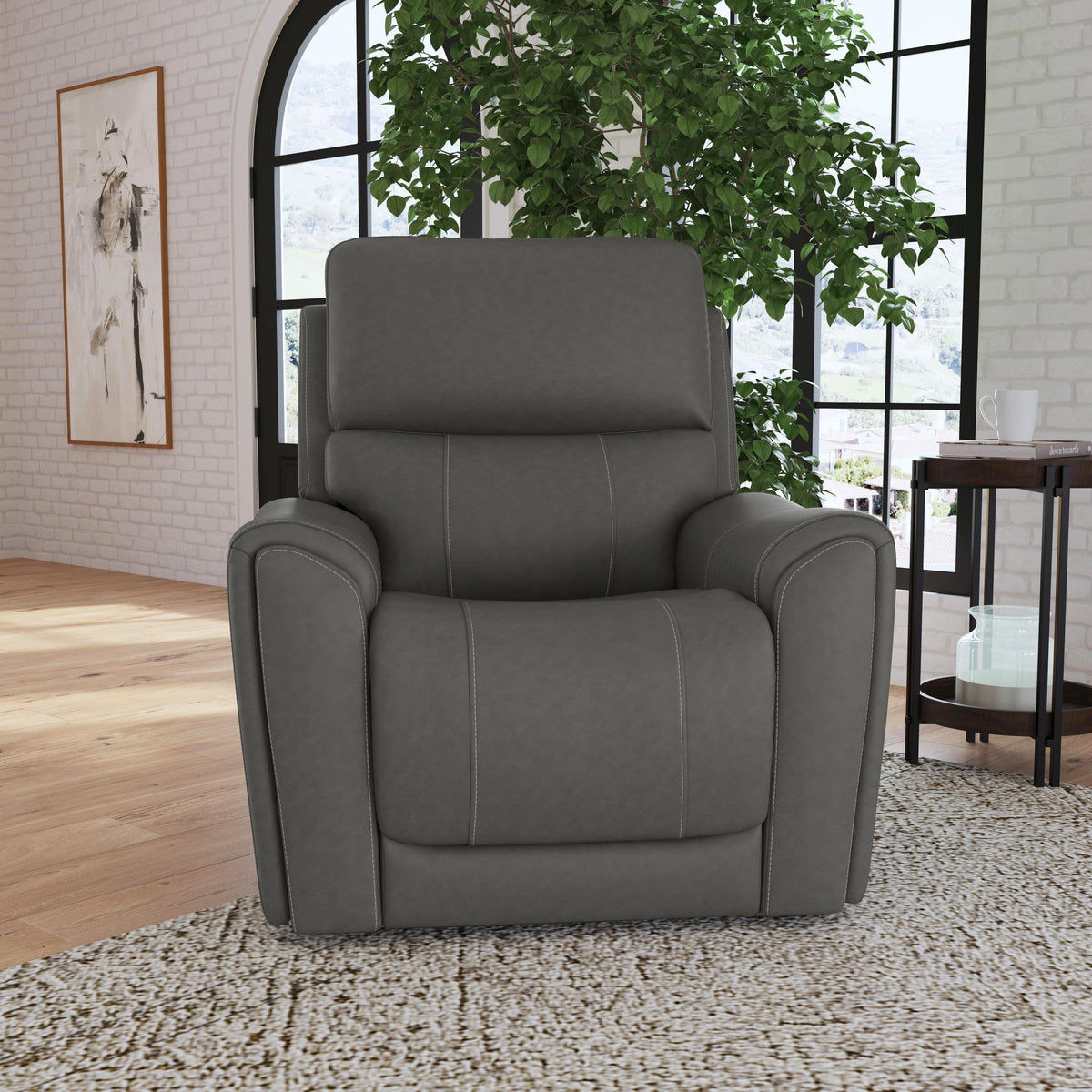 Carter Power Recliner With Power Headrest & Lumbar - Smoke | Flexsteel
