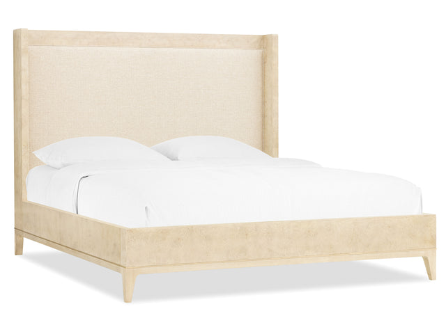 Archives Queen Burl Shelter Bed Alabaster - Beige by Hooker Furniture - View 1