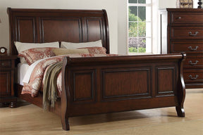 1pc California King Size Bed Two Panel Bed Headboard And Footboard Cherry Finish Bedroom Furniture