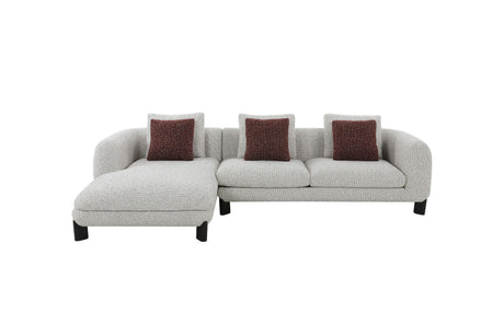 Mardi Maroon & Beige Tweed Sectional Sofa w/3 Pillows - sold by Home Elegance USA