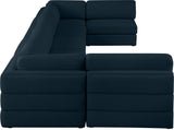 Beckham - Modular Sectional 7 Piece - Navy - Fabric | Home Elegance USA