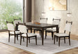 7pc Dining Room Set Dark Walnut Wooden Dining Table 6x Side Chairs Rubber wood Modern Kitchen Dining - sold by Home Elegance USA