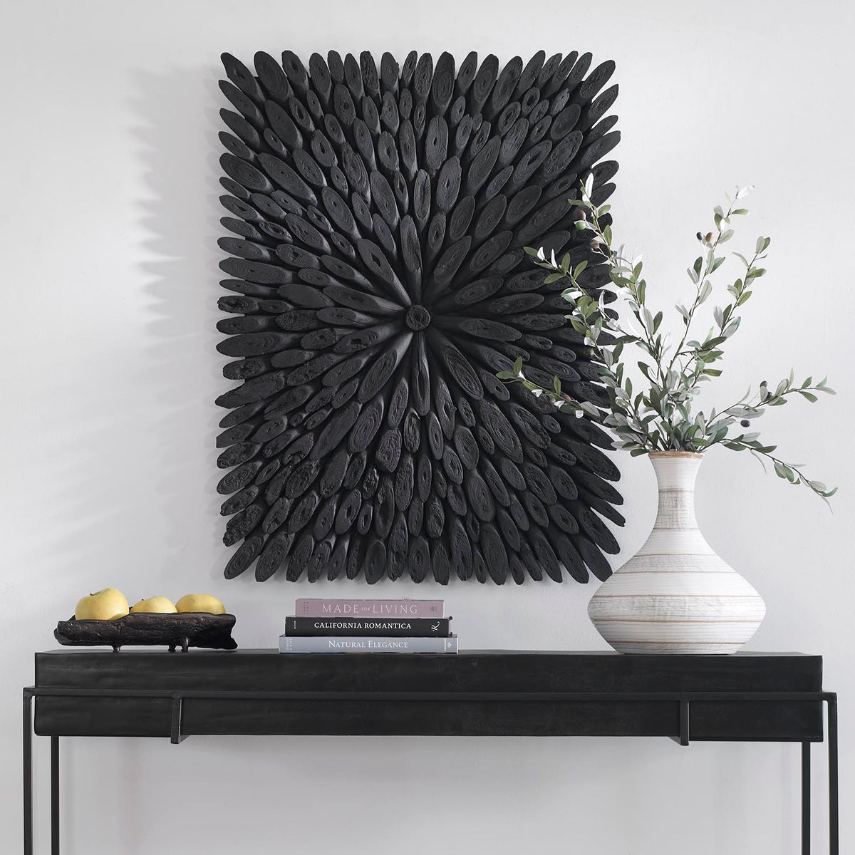 Bahama Wood Wood Wall Decor - Black by Uttermost - View 2