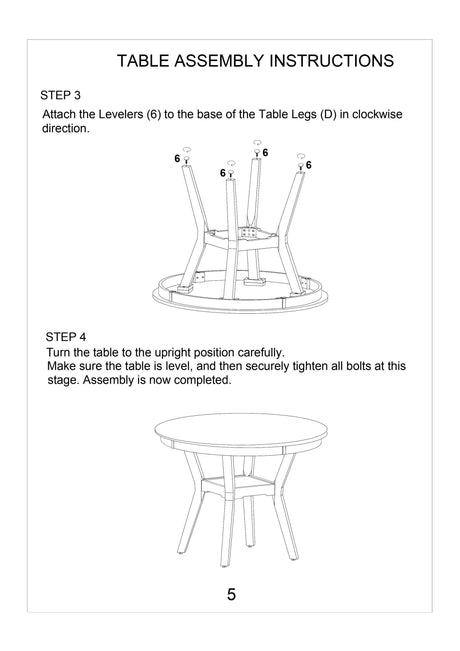 Contemporary Dining 5pc Set Round Table w 4x Side Chairs Walnut Finish Rubberwood Unique Design - sold by Home Elegance USA