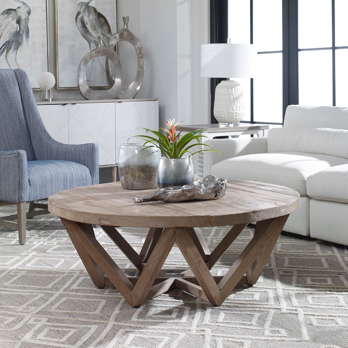 Kendry Reclaimed Wood Coffee Table - Light Brown by Uttermost - View 2