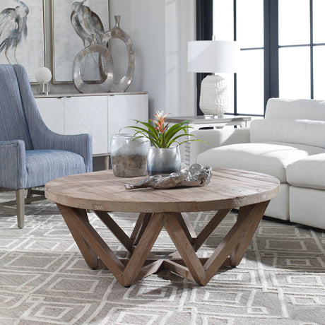 Kendry Reclaimed Wood Coffee Table - Light Brown by Uttermost - View 2