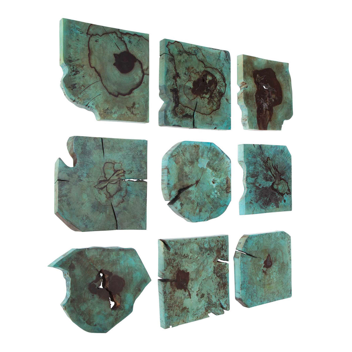 Bahati Wood Wall Decor (Set of 9) - Blue by Uttermost - View 5