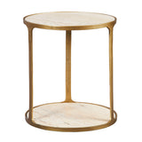Clench Brass Side Table - Beige / Bronze by Uttermost - View 1