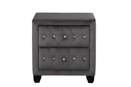 Encore Modern Style Tufted and Upholstered Queen 5PC Bedroom set made with wood in Gray(NJ INVENTORY) - sold by Home Elegance USA