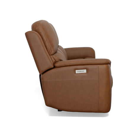 Henry Power Reclining Sofa With Power Headrests & Lumbar - Caramel | Flexsteel