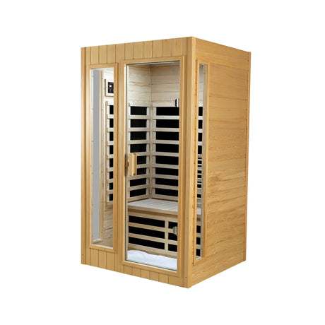 Hemlock Two-person far infrared roof embedded indoor sauna room - sold by Home Elegance USA