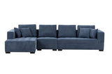 134'' Mid Century Modern Sofa with Left Chaise for Living Room Sofa, BLUE - W876S00052 - image - 7