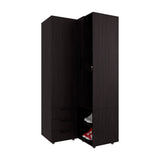 FM FURNITURE Thatcher Armoire- wardrobe, shoe storage, Open Storage and 2 - drawer, Wenge - sold by Home Elegance USA