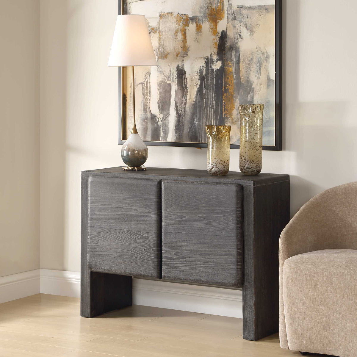 Bierk 2 Door Cabinet Dark Stain - Black by Uttermost - View 4