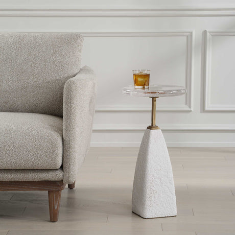 Sora Glass Drink Table - White by Uttermost - View 2