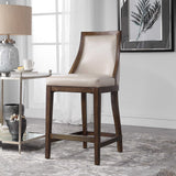 Purcell Counter Stool - Beige / Dark Brown by Uttermost - View 6