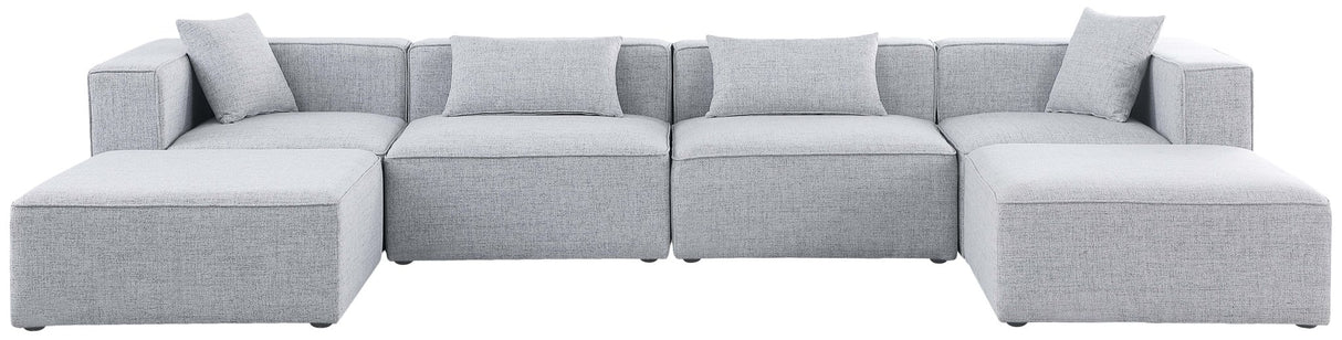 Cube - Modular Sectional 6 Piece - Gray - Fabric - Modern & Contemporary - 630Grey - Sec6B - Home Elegance USA - 2