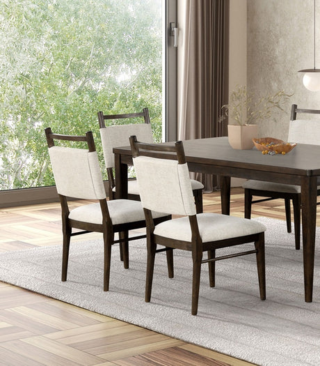 7pc Dining Room Set Dark Walnut Wooden Dining Table 6x Side Chairs Rubber wood Modern Kitchen Dining - sold by Home Elegance USA