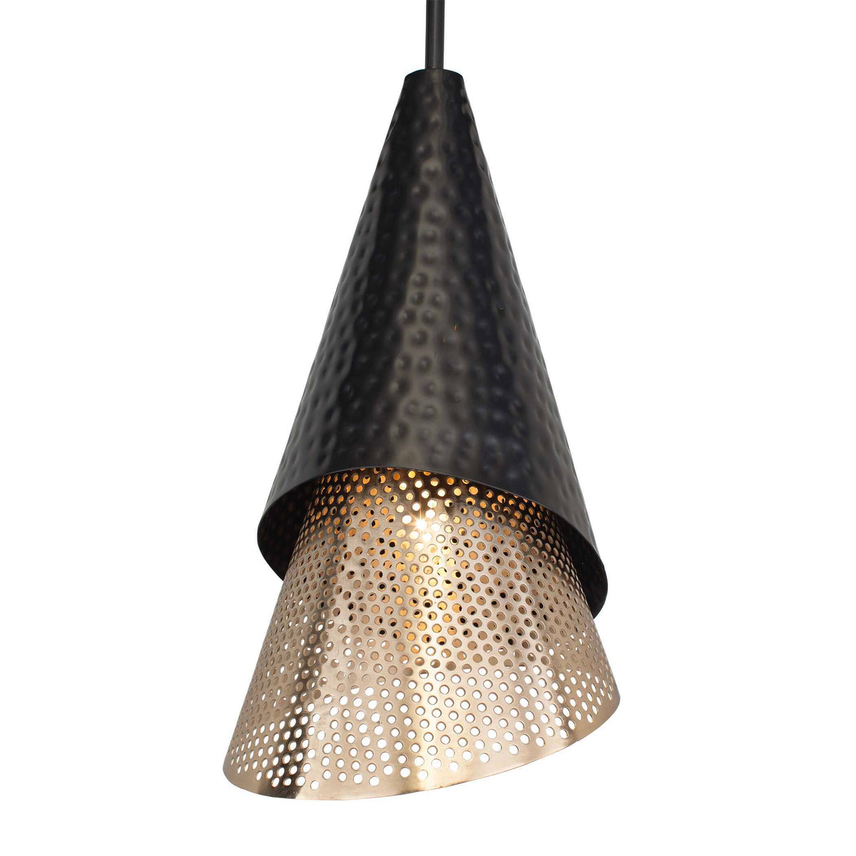 Apollo 1 Light Mini Pendant - Black / Gold by Uttermost - View 3
