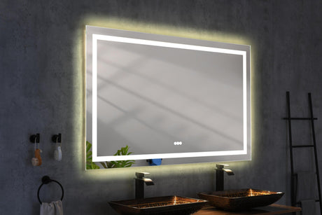 84*48 LED Lighted Bathroom Wall Mounted Mirror with High Lumen+Anti - Fog Separately Control bedroom full - length mirror bathroom led mirror hair salon mirror - W1272115396 - image - 10