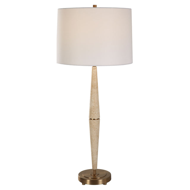 Palu Travertine Table Lamp Beige - Light Brown by Uttermost - View 1