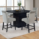 Shandra Grey and Black 5-piece Dining Set