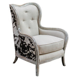 Chalina High Back Armchair - White / Dark Brown by Uttermost - View 1