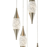 Shinny Teardrops Round Chandelier // Matte Nickel  | Finesse - Home Elegance USA