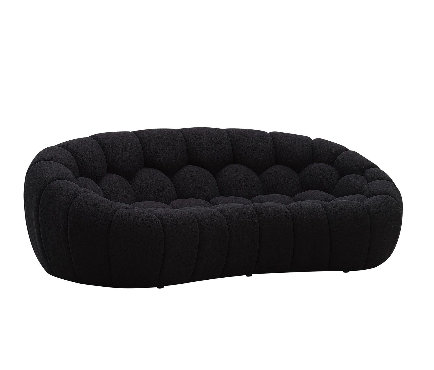 Divani Casa Yolonda - Modern Curved Black Fabric Loveseat | VIG - Home Elegance USA