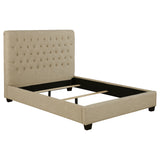 Eastern King Bed - Chloe Upholstered Eastern King Panel Bed Oatmeal