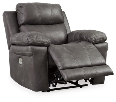 Ashley Midnight Erlangen PWR Recliner/ADJ Headrest - Faux Leather - 3000413 - Home Elegance USA - 1