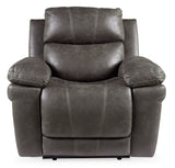 Erlangen Midnight PWR Recliner/ADJ Headrest - Faux Leather Ashley - Home Elegance USA